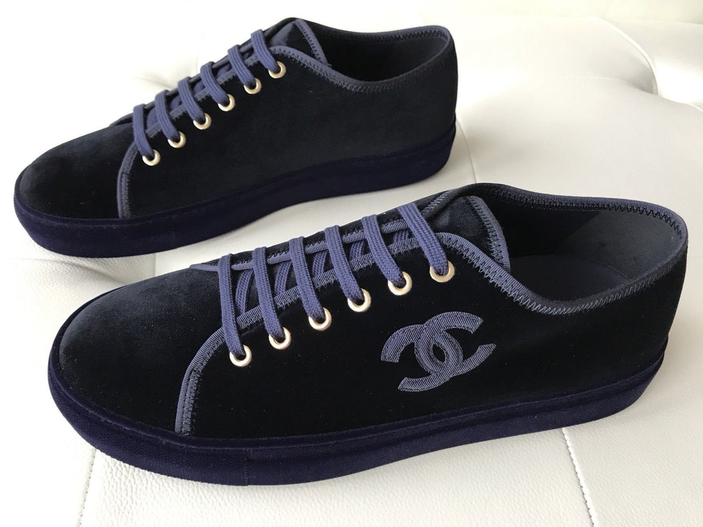 navy blue chanel sneakers