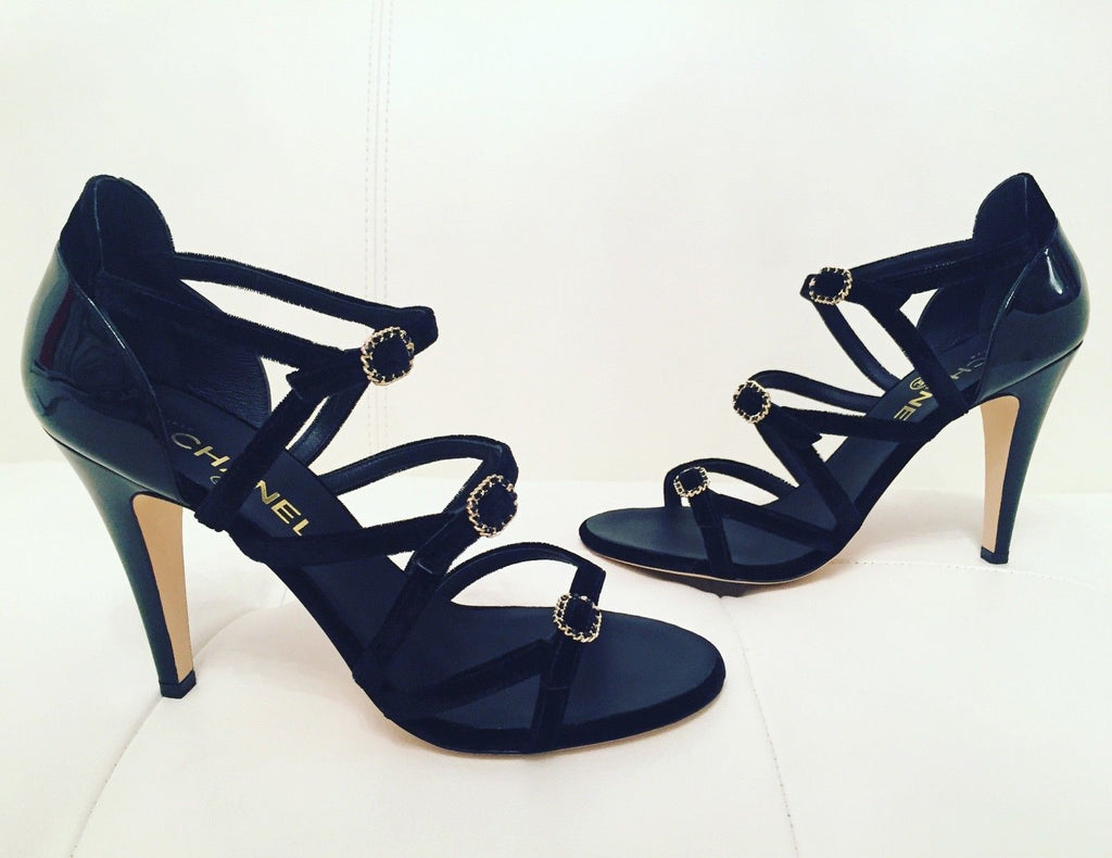 black velvet sandal heels
