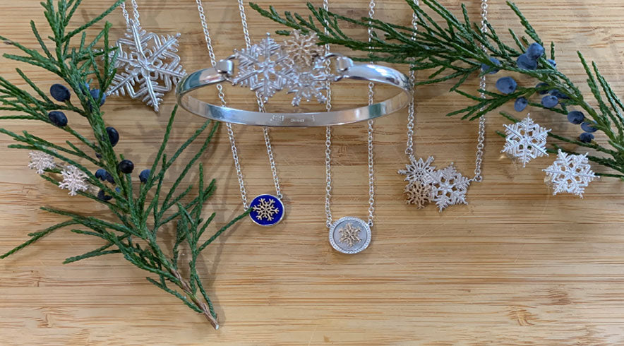 Gold and Silver Snowflakes on Attached Chain – Tory's Jewelry