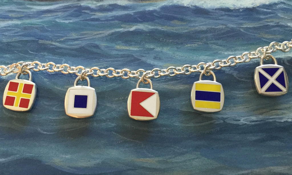 Nautical Code Flags | Sterling Silver | Pendant Charm | Bracelet Charm ...