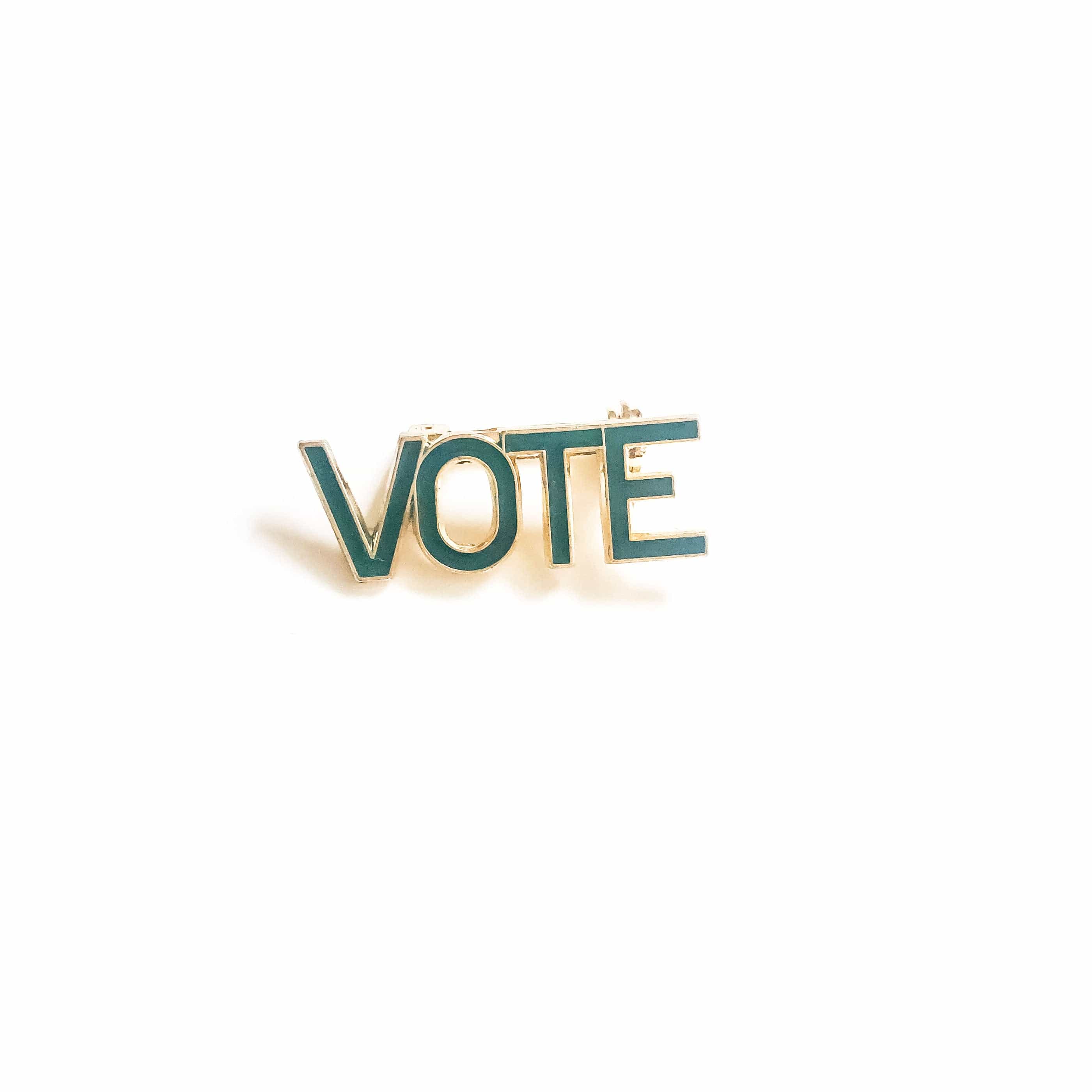 Vintage Vote Pin in Hunter Green