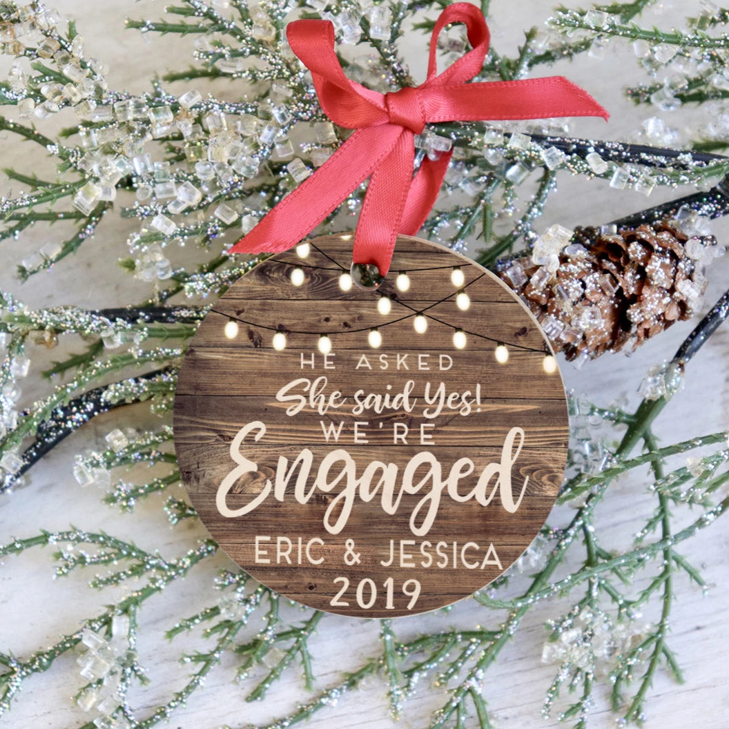 newly engaged christmas ornaments