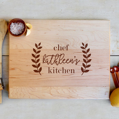 Personalized Mom's Kitchen Cutting Board in Maple — 28 Collective