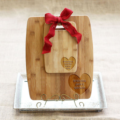 Grandma's Kitchen Custom Engraved Bamboo Cutting Board - Whitetail