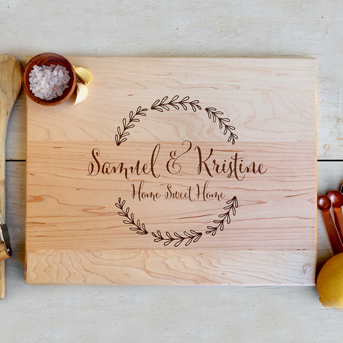 Personalized Wedding Gift Engraved Cutting Board - Stamp Out