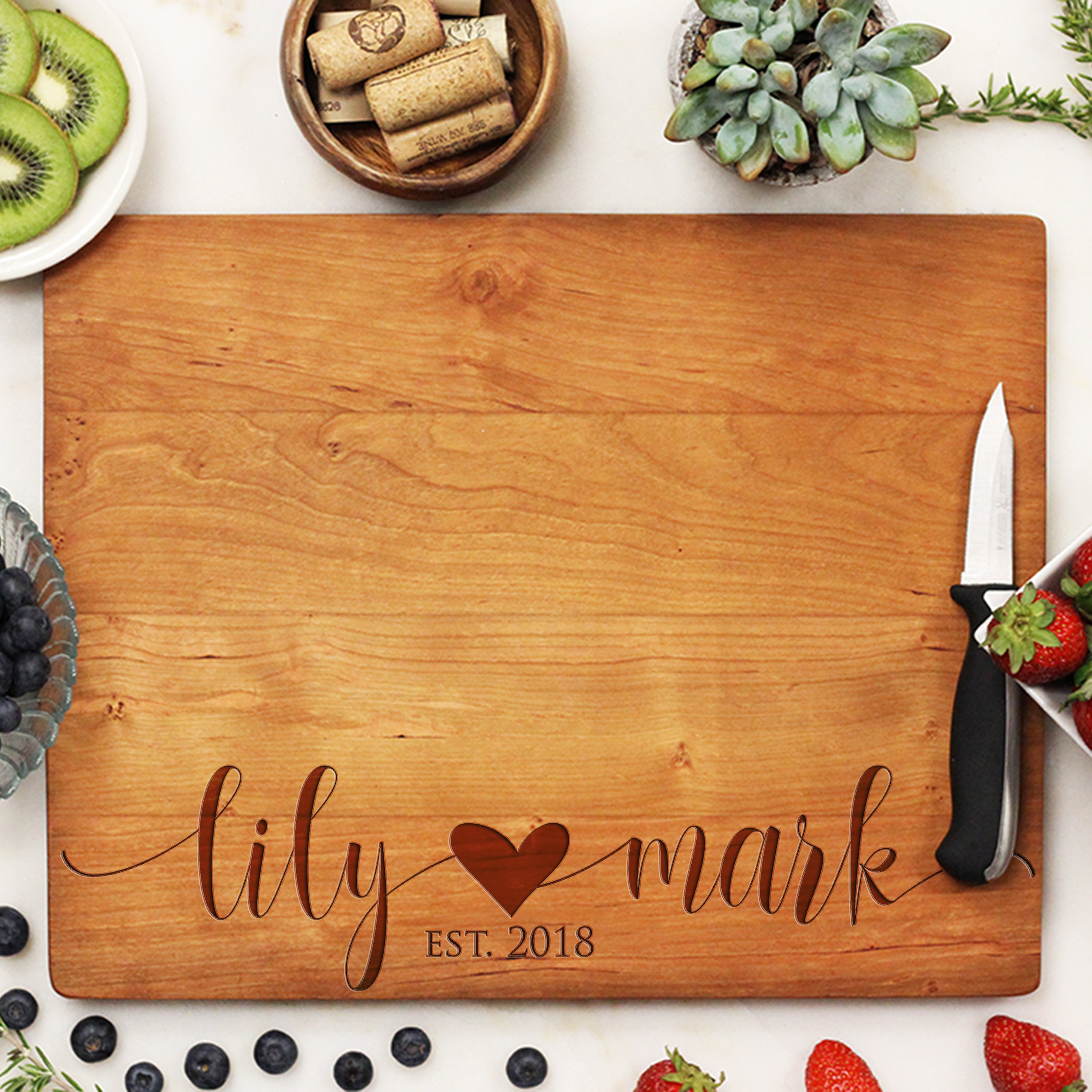 Personalized Wedding Cutting Board Custom Valentines Cutting Board C