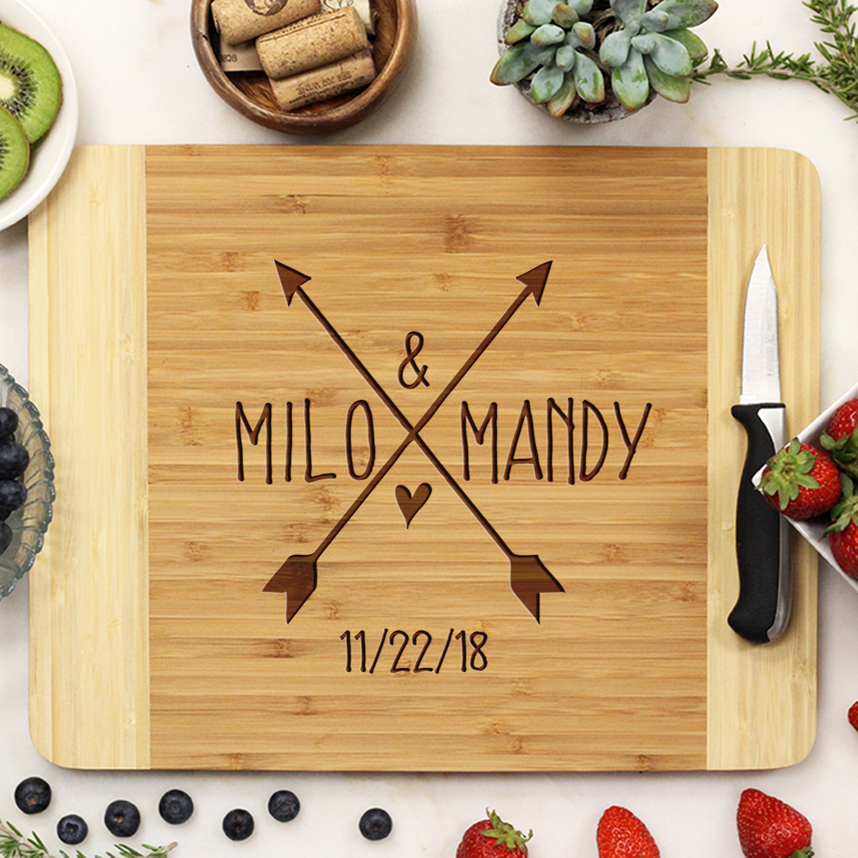 Cute Couple Cutting Board Custom Engraved Cutting Board Personalized Stamp Out 