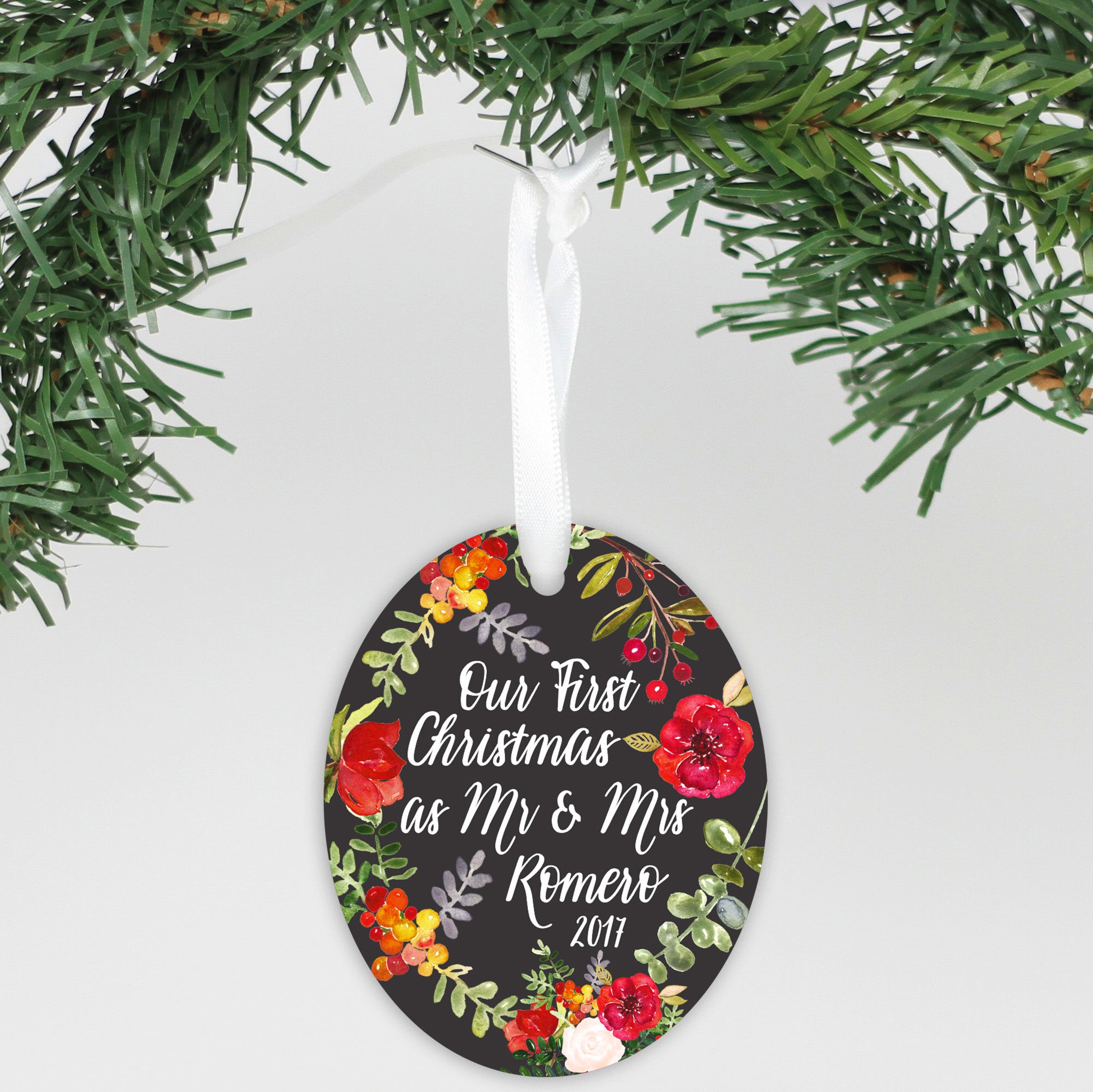 our first christmas as mr and mrs personalized ornament