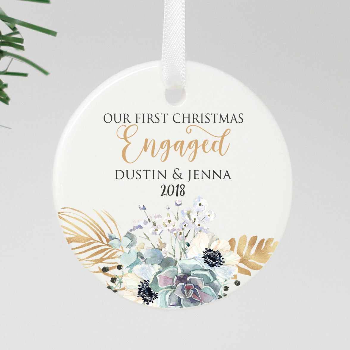 our first christmas engaged ornament