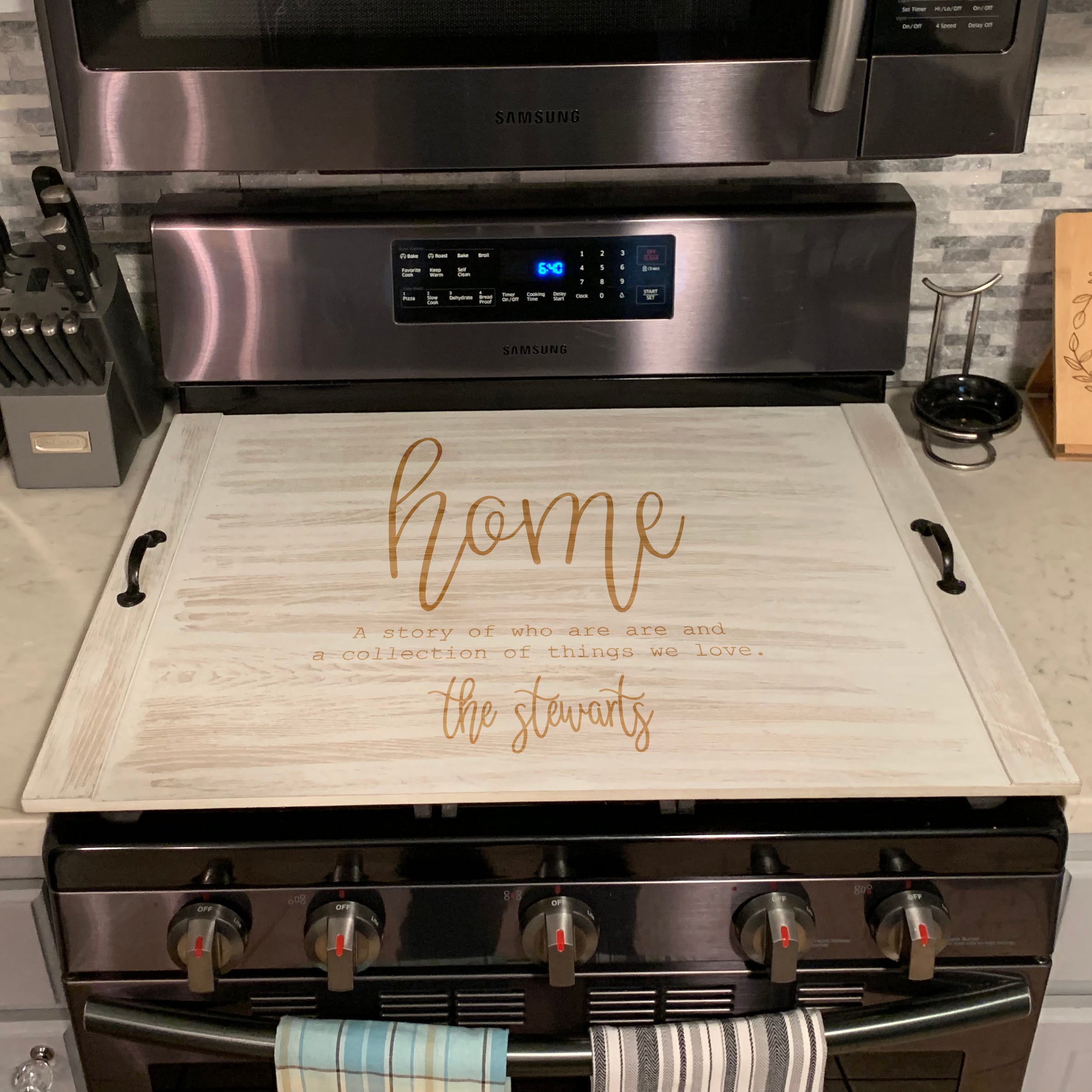 Custom Ottoman Tray Personalized Stove Top Cover Noodle Board