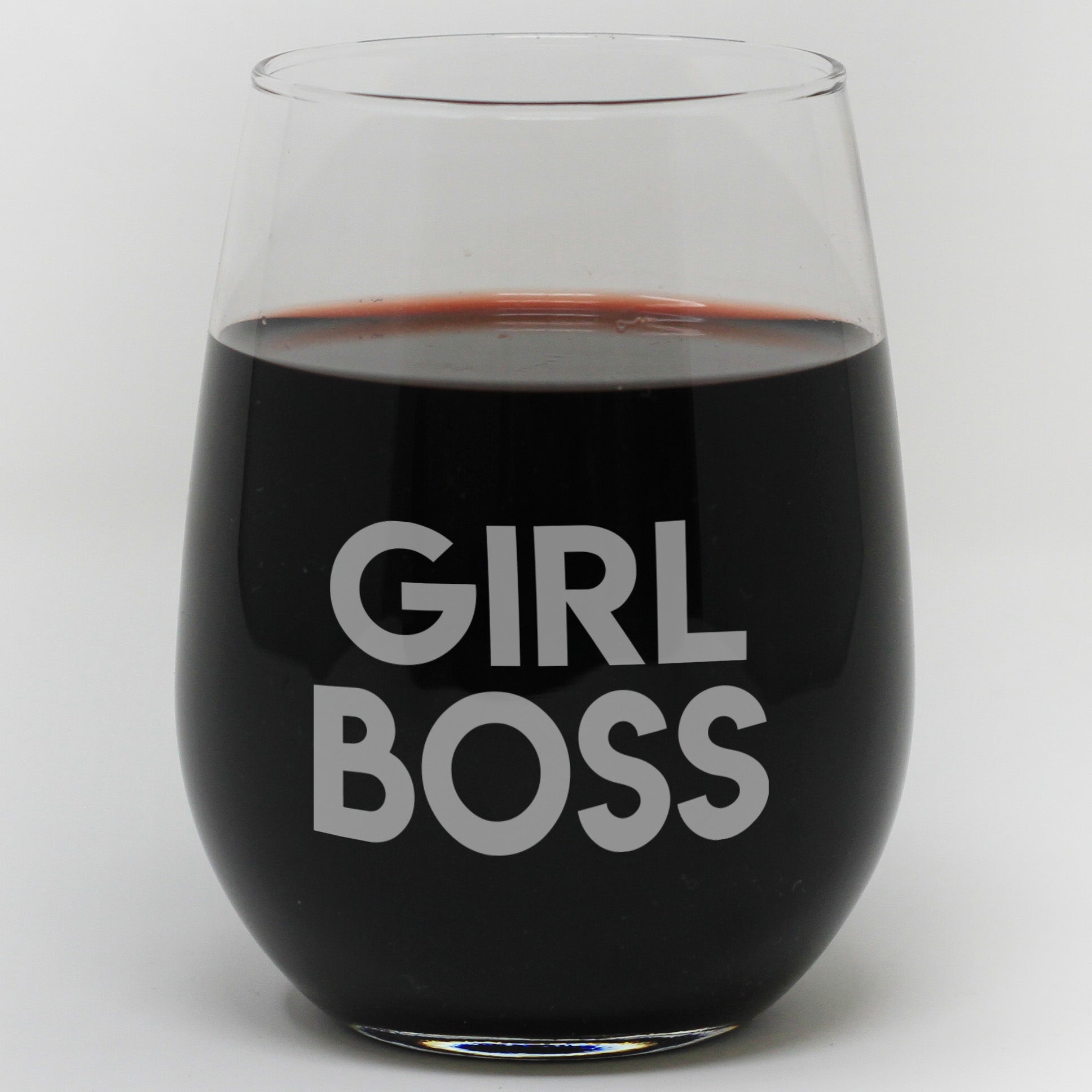 girl boss wine glass