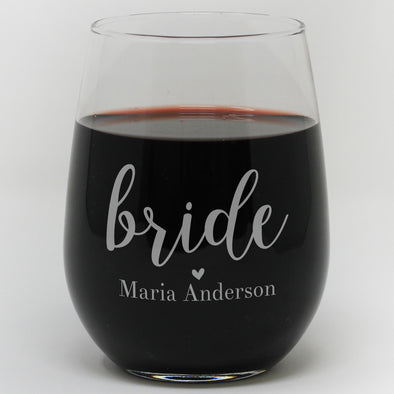 Personalized Mother of the Bride or Groom Wine Glass