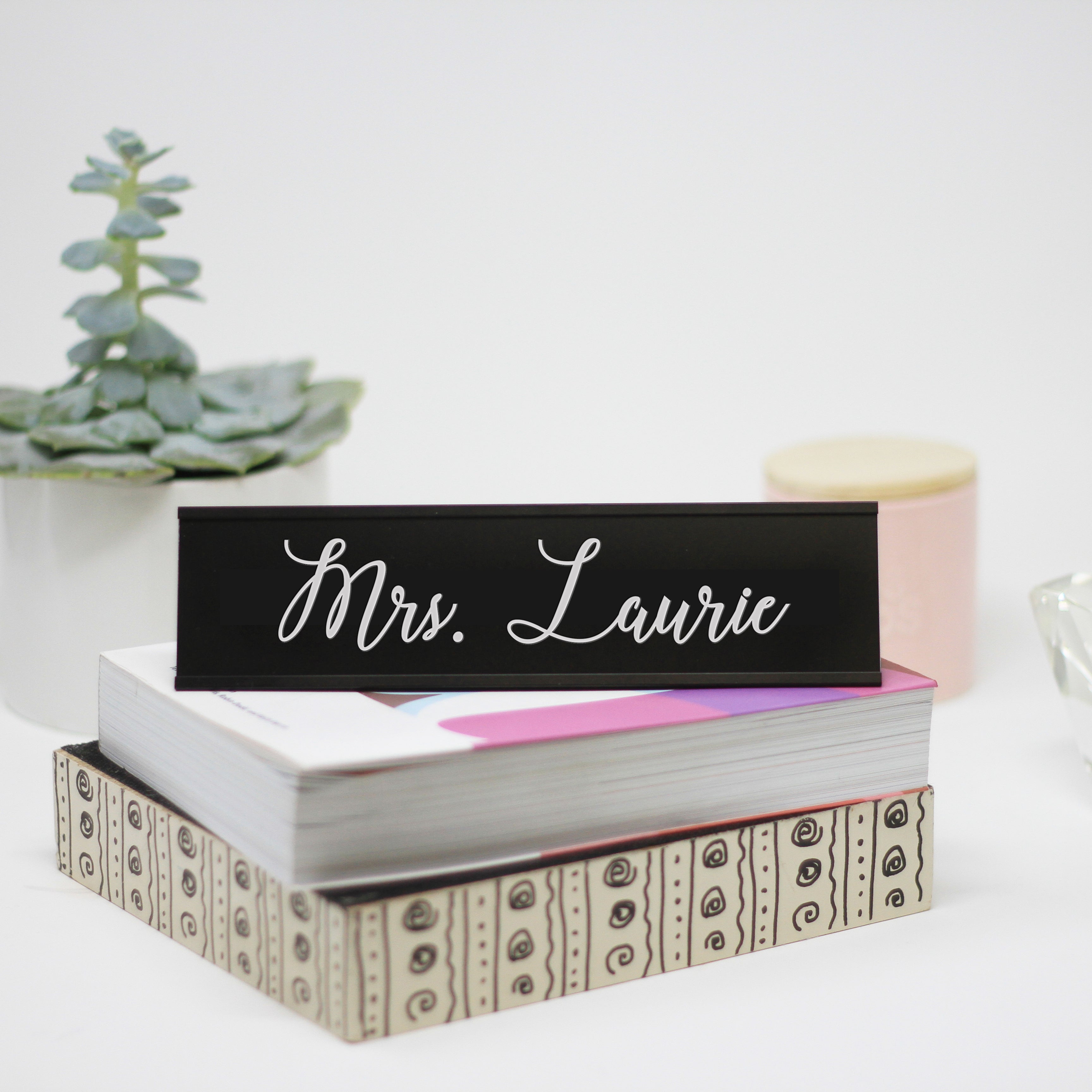 Personalized Desk Plate Custom Name Plate For Desk Teacher Desk Plate Mrs Laurie