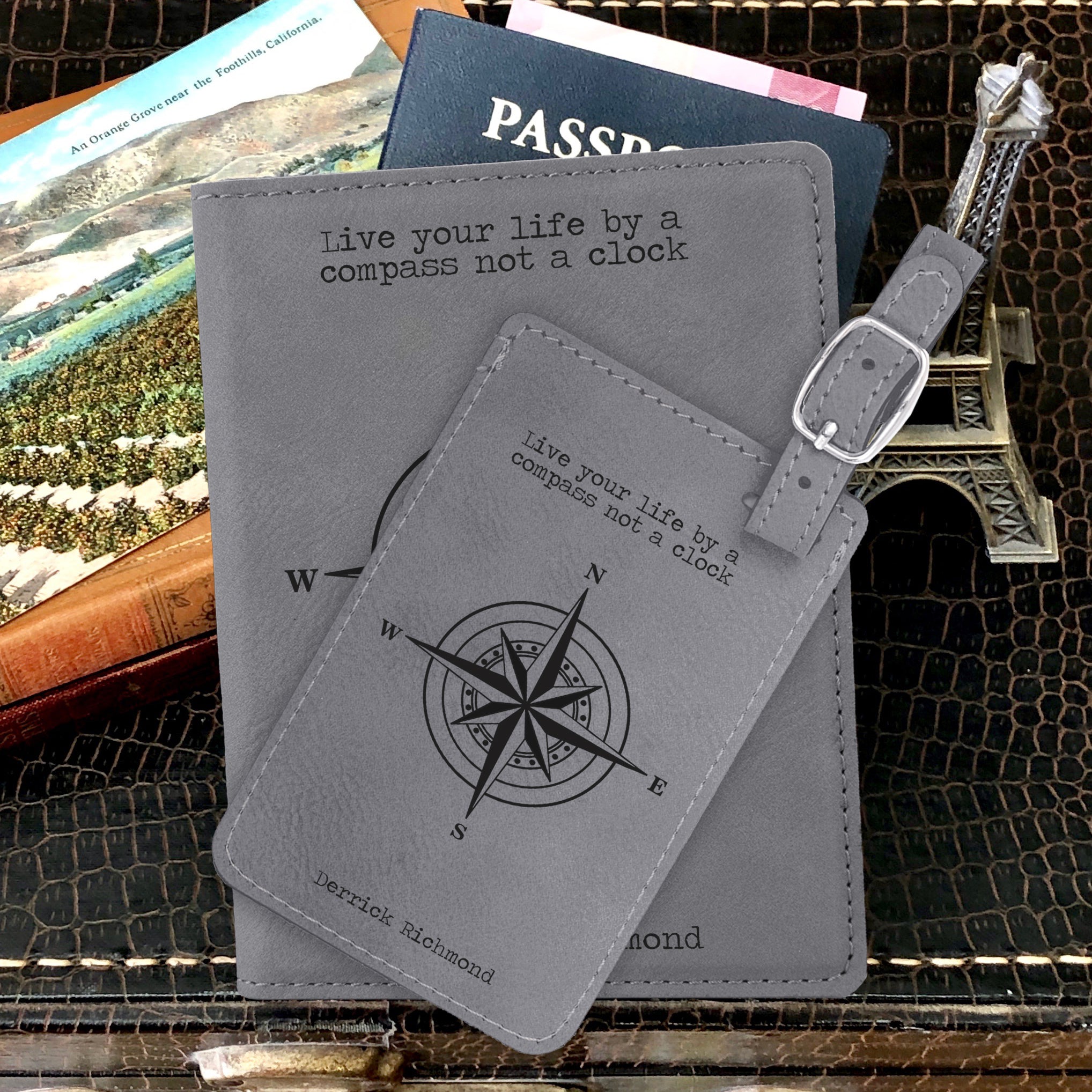 personalized passport cover and luggage tags