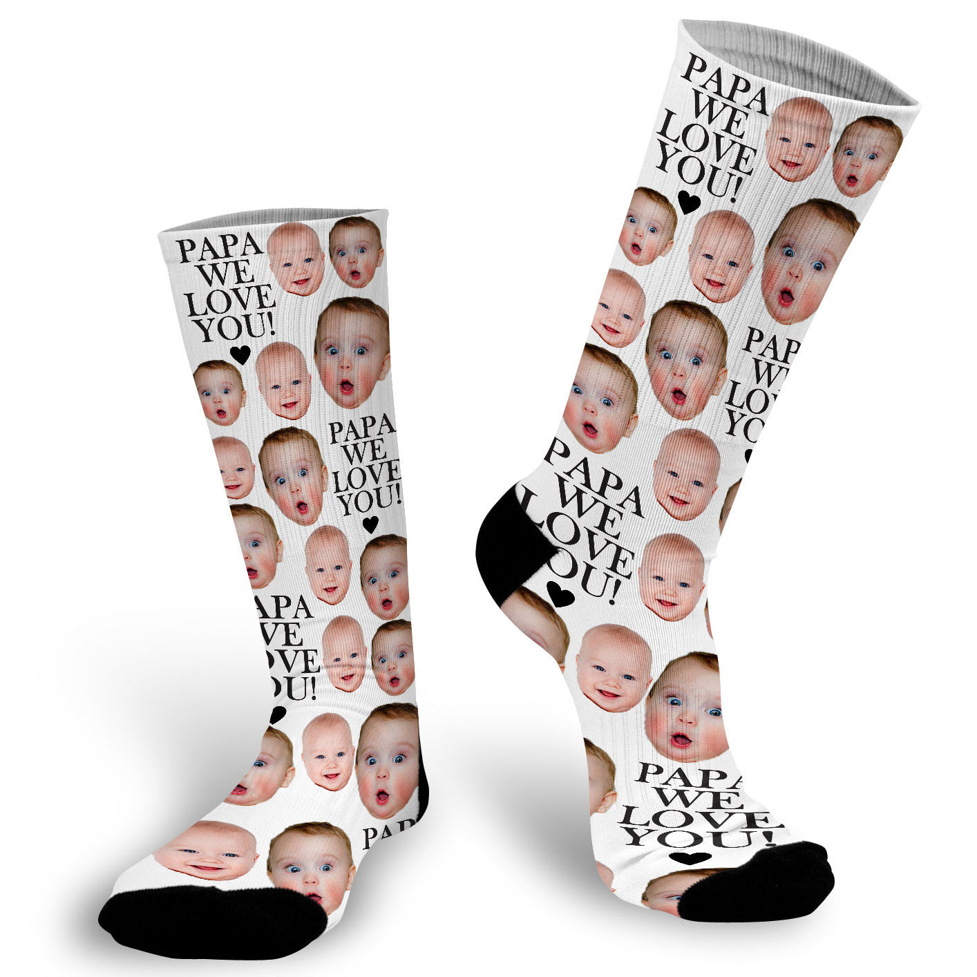 Custom Face Socks Love You Daddy Stamp Out