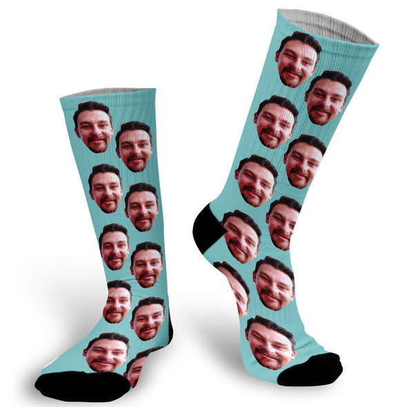 Custom Face Socks: Light Blue Background – Stamp Out