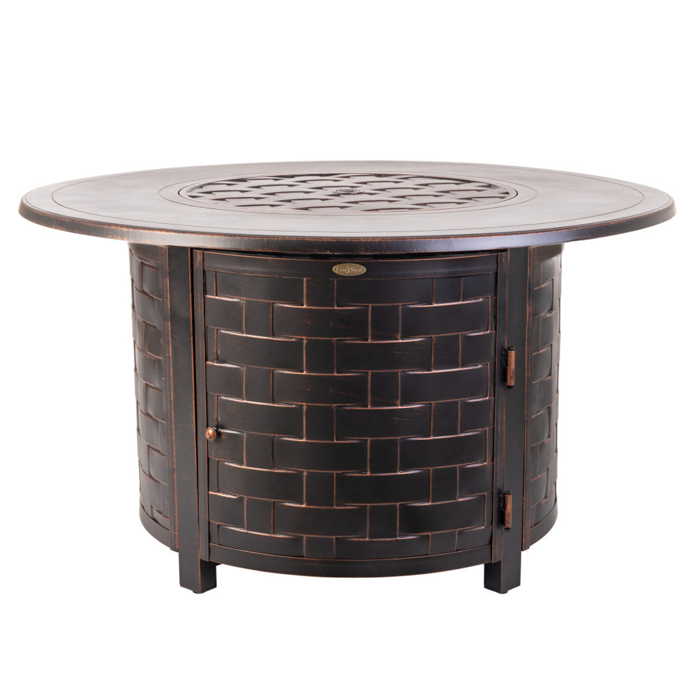 Wagner 33 Round Woven Aluminum Convertible Gas Fire Pit Table