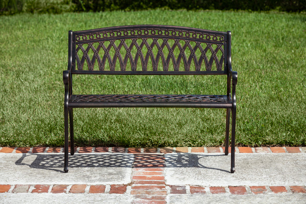 Simone Cast Aluminum Patio Bench