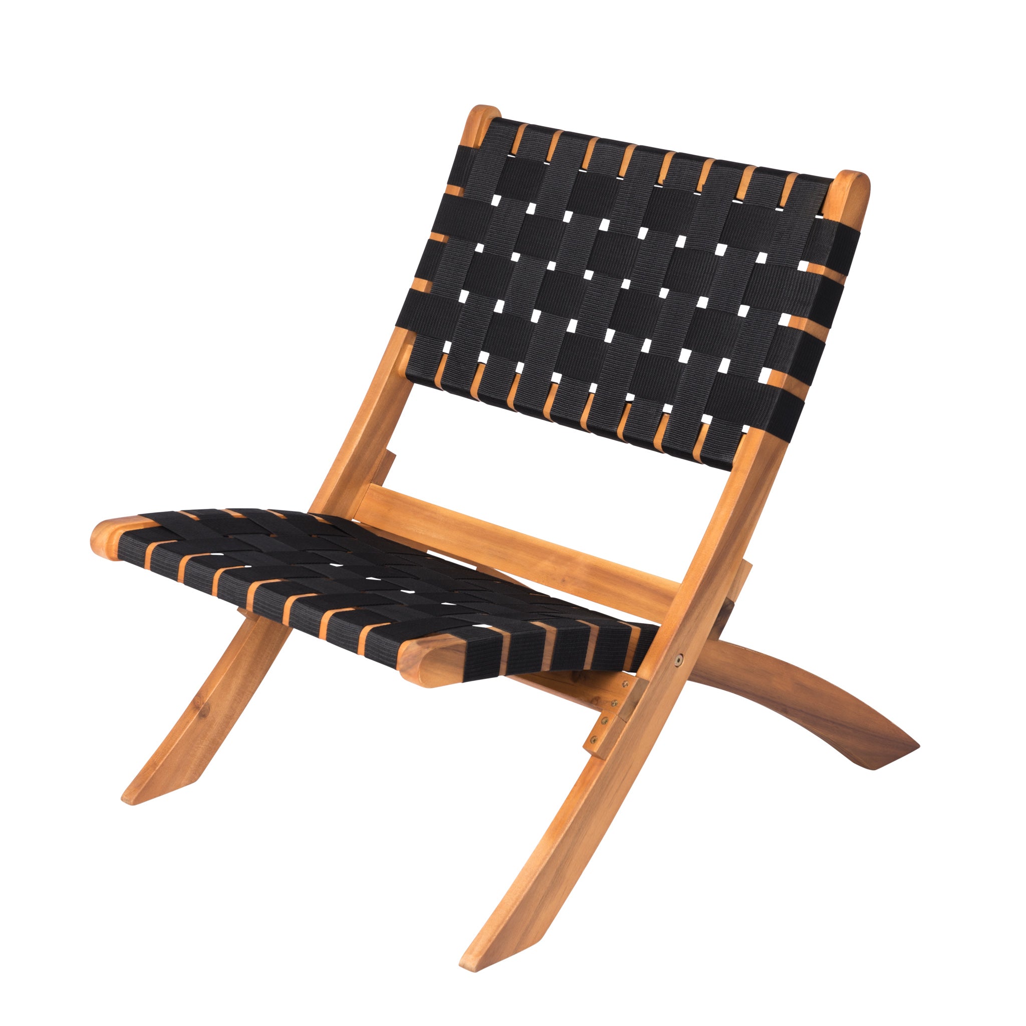 Sava Indoor-Outdoor Folding Chair in Black Webbing - Fire ...