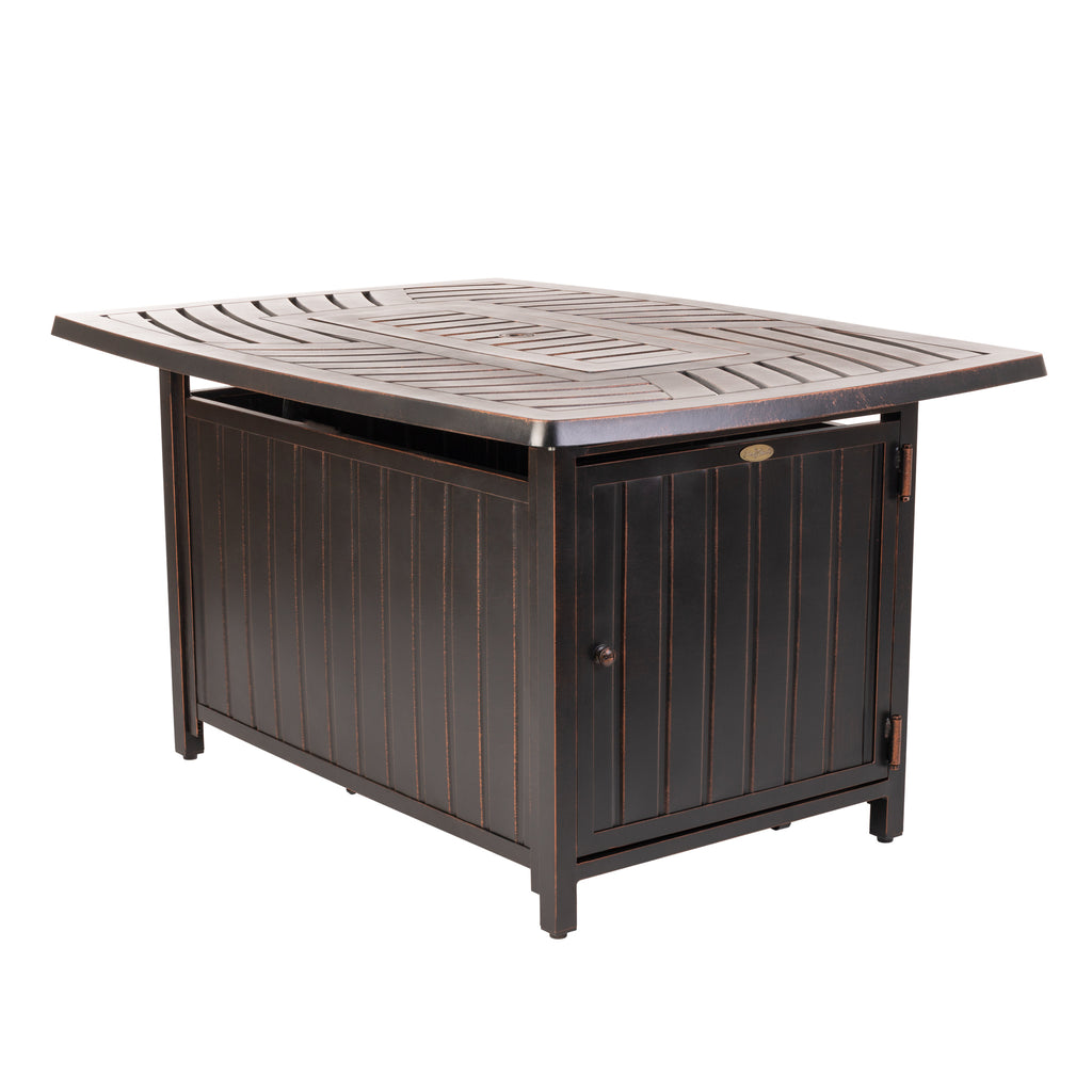 Bravos 45" Rectangular Modern Aluminum Convertible Gas Fire Pit Table - Fire Sense/Balkene Home