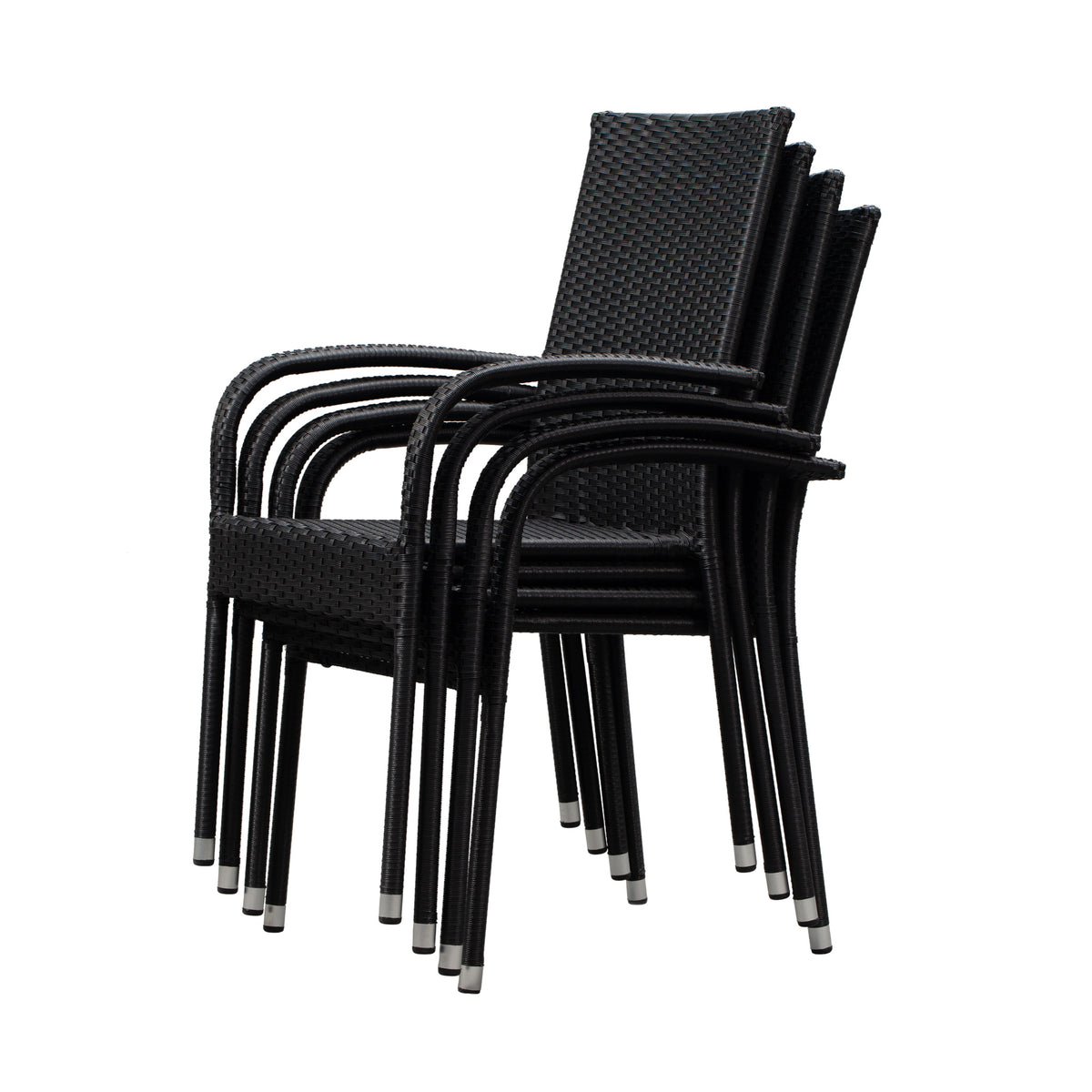 Morgan Outdoor Wicker Chair - Black - Set of 4 – Fire Sense