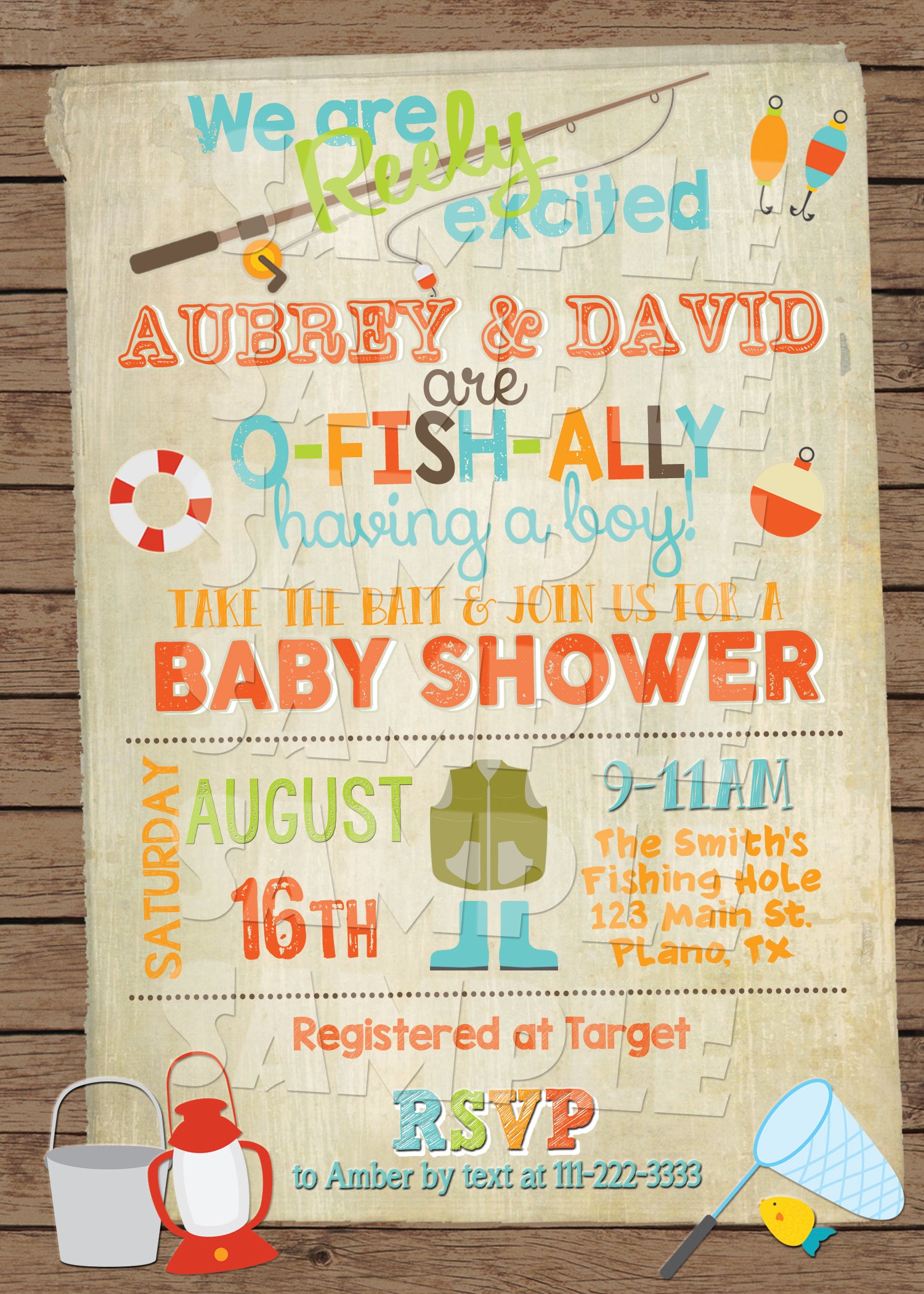 Fishing Baby Shower Invitation Forever Fab Boutique