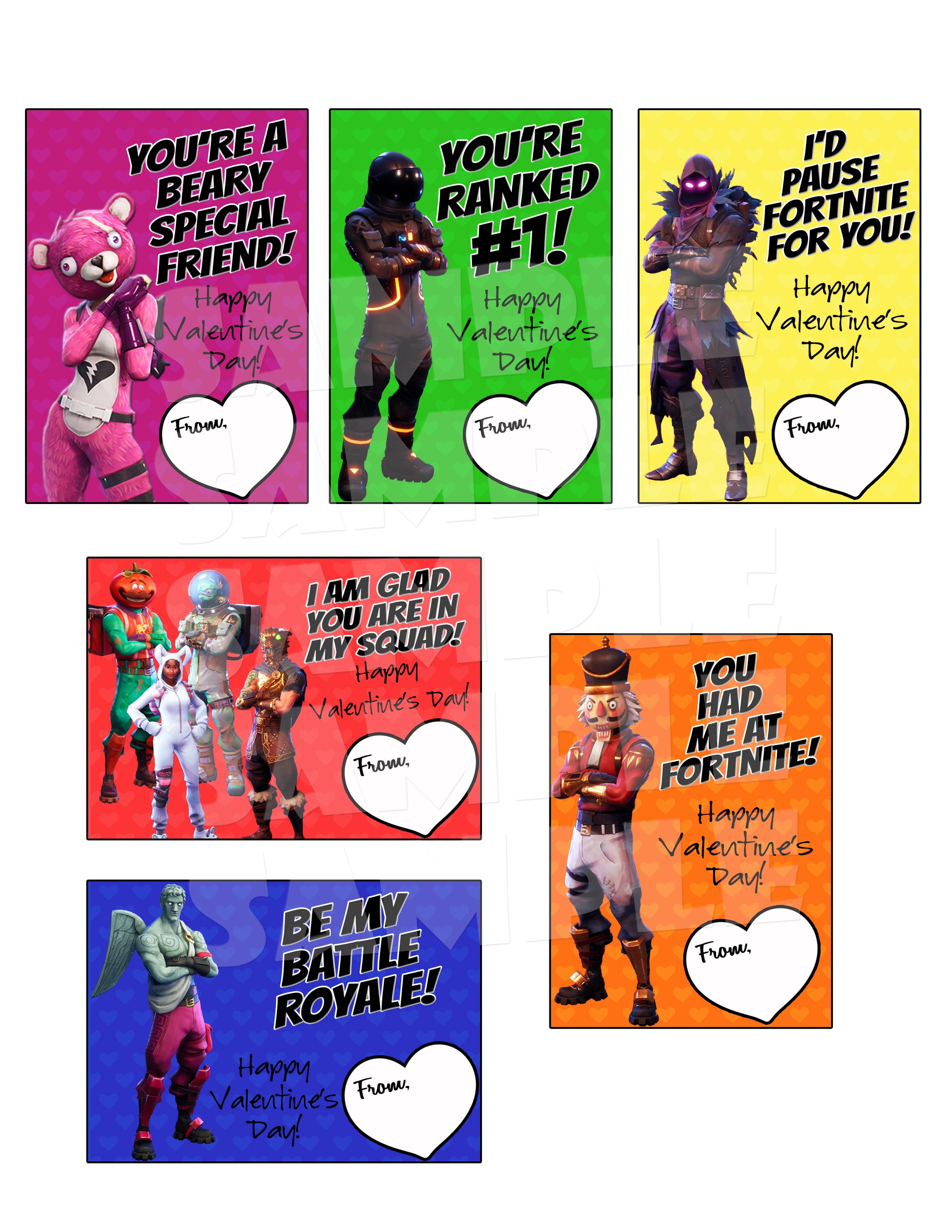 Fortnite Valentine Cards Printable Instant Download Forever Fab Boutique - roblox valentines day cards