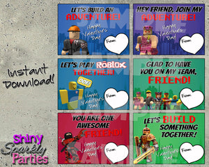 Roblox Valentine Cards Printable Instant Download Forever Fab Boutique - roblox birthday clipart