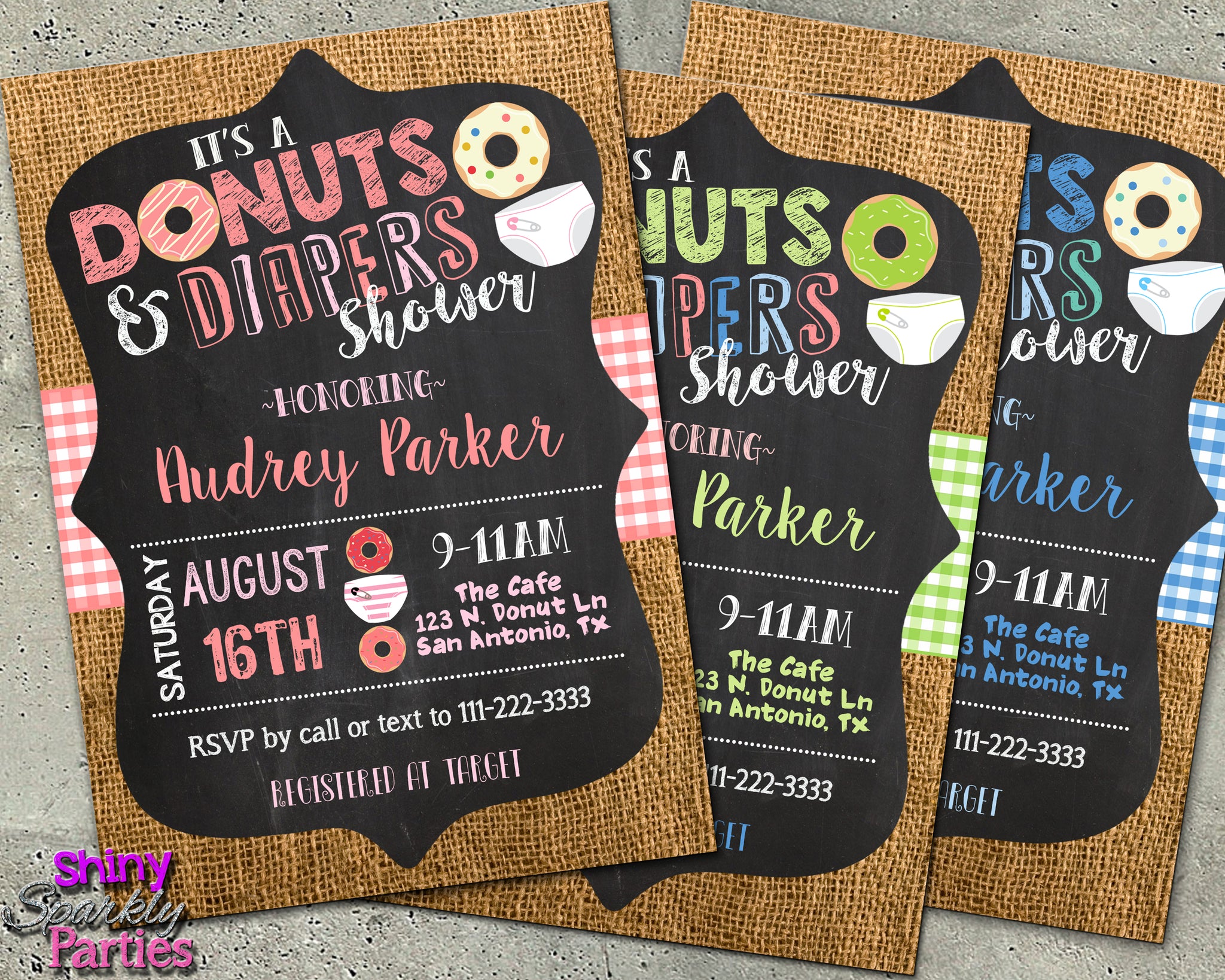 donut baby shower invitations