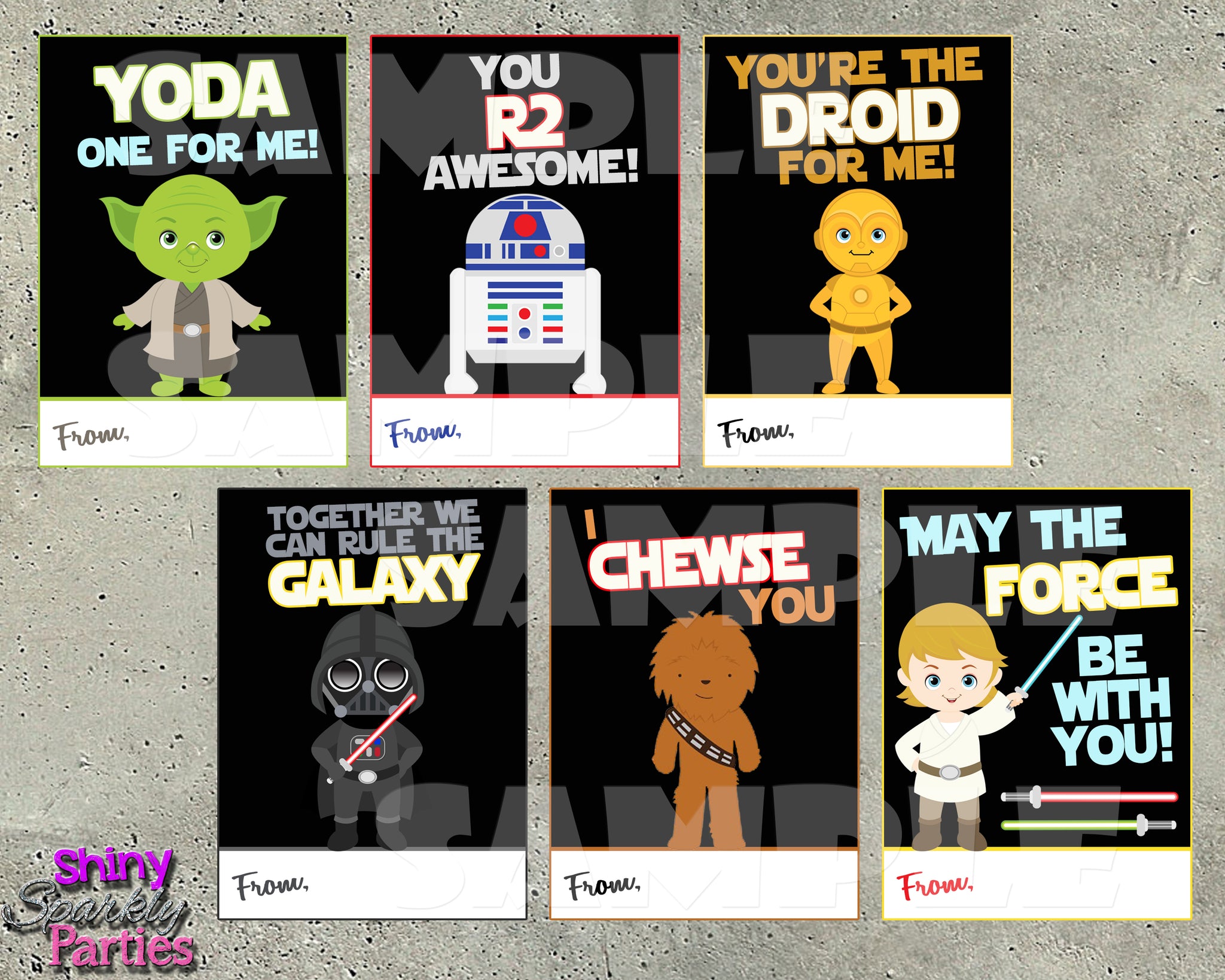 Star Wars Valentine Cards - Printable Instant Download - Forever Fab ...