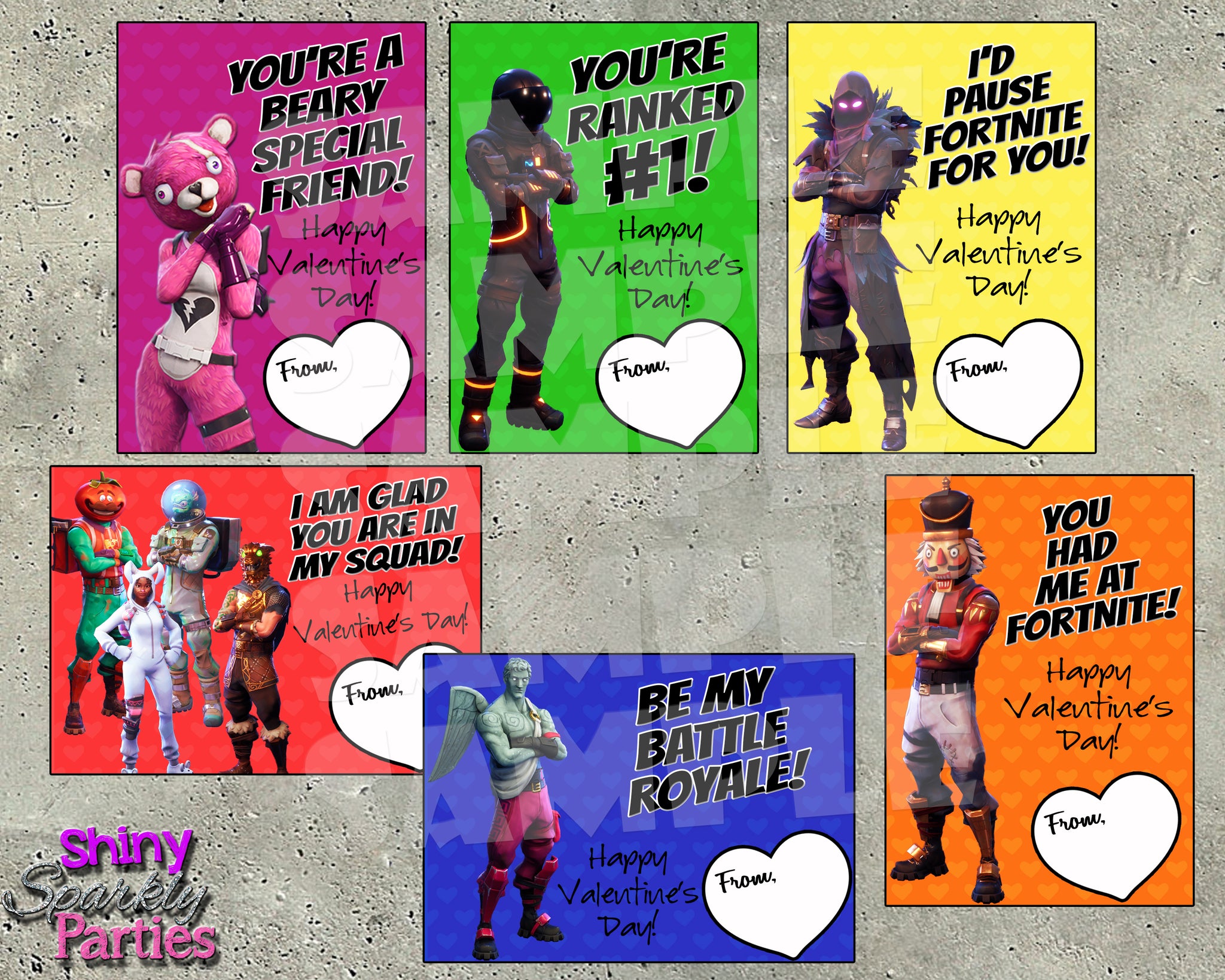 fortnite valentine cards printable instant download forever fab boutique - fortnite valentines day cards