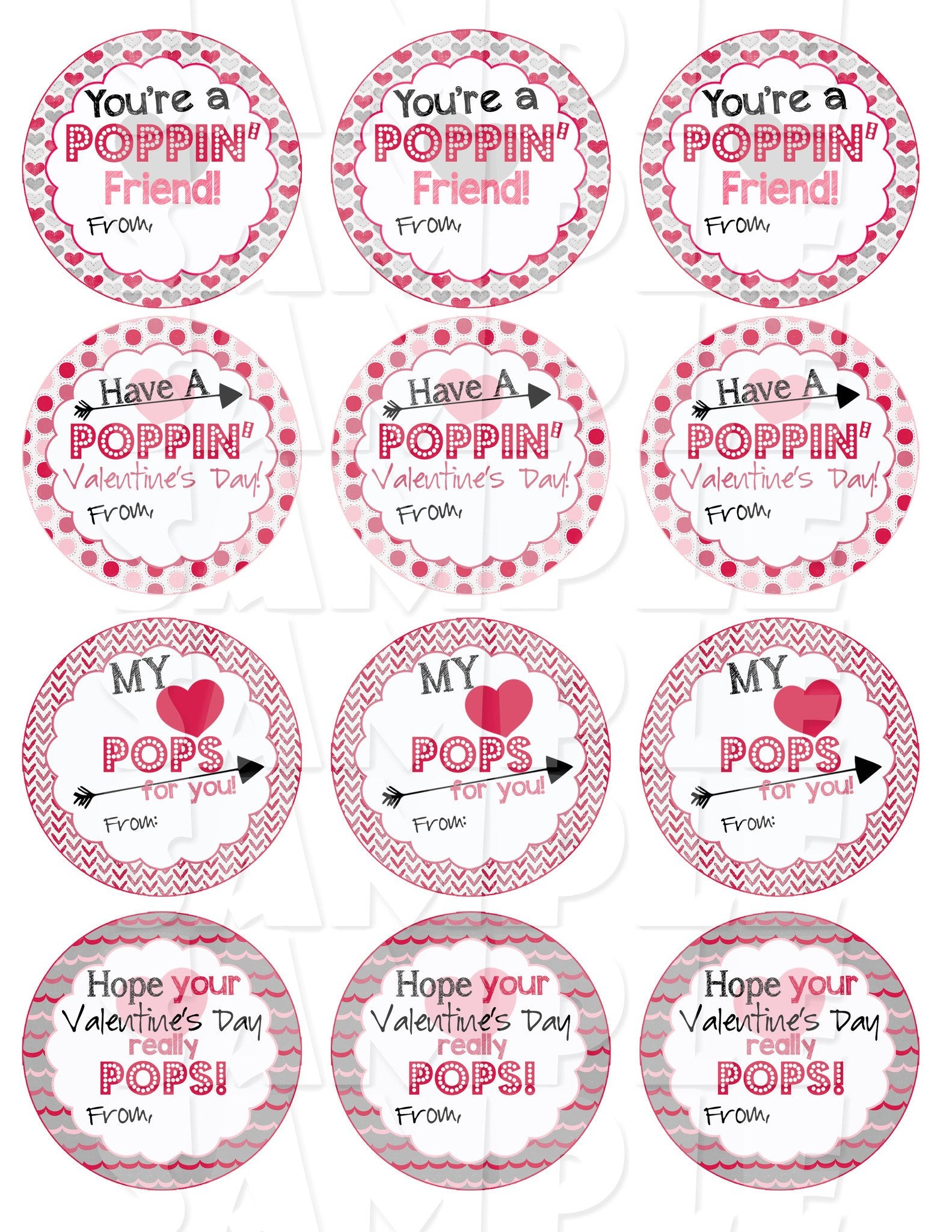 Pop It Valentine S Day Tag Free Printable