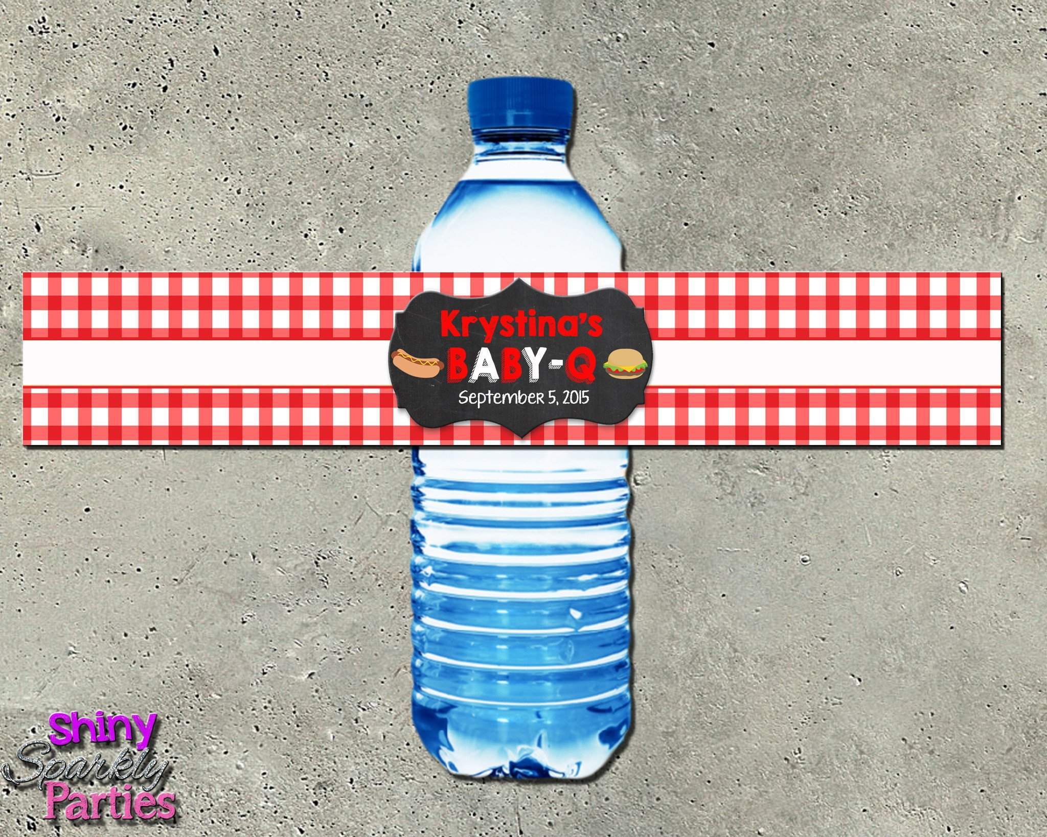 BBQ Baby Shower Water Bottle Labels - Forever Fab Boutique