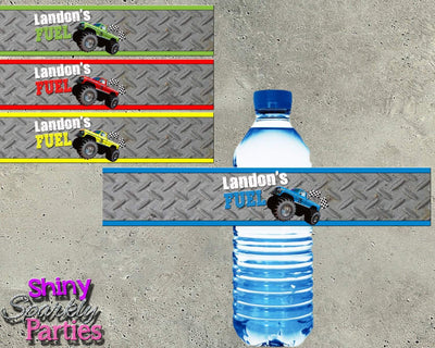 Monster Truck Water Bottle Labels - Forever Fab Boutique