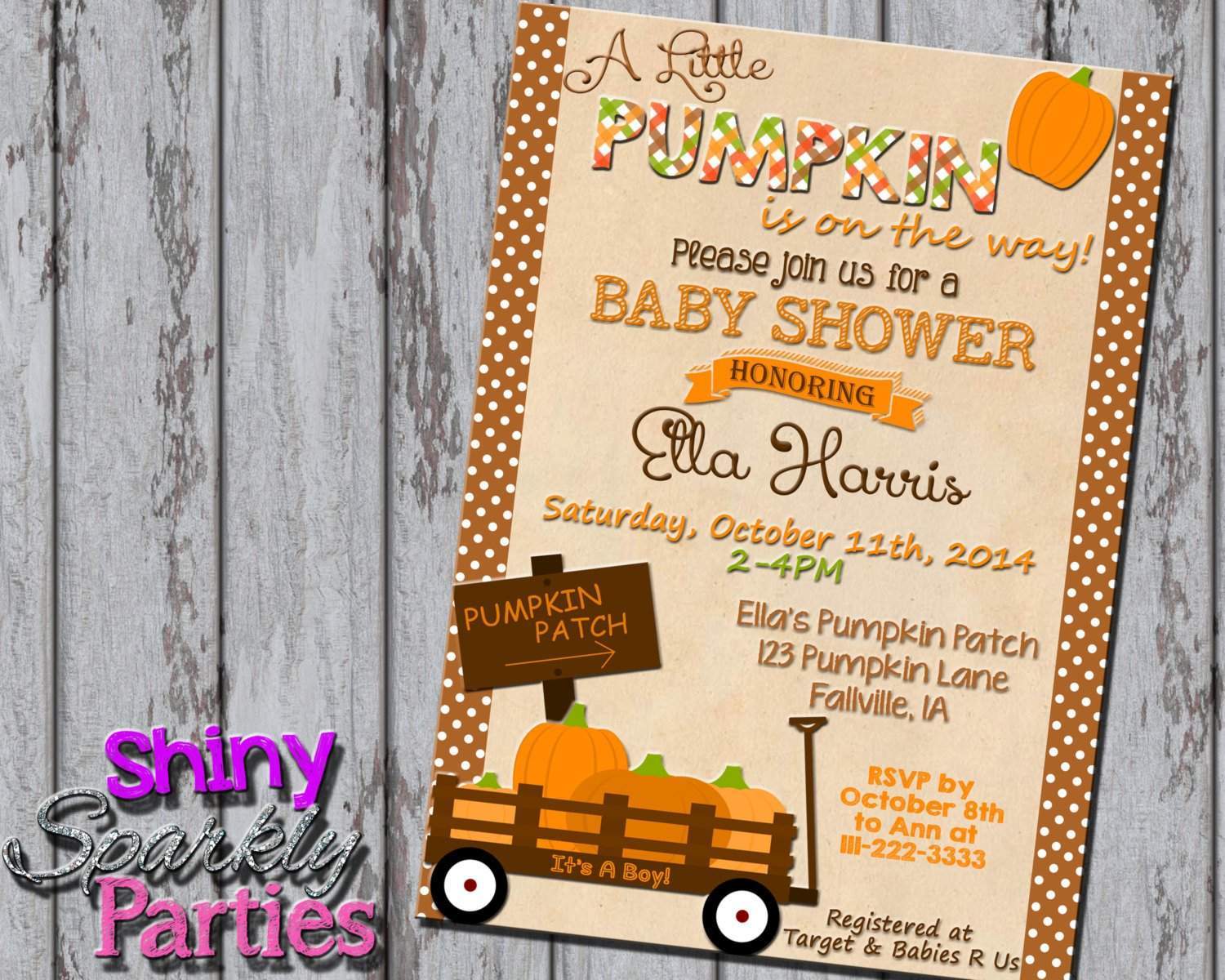 free fall baby shower invitations