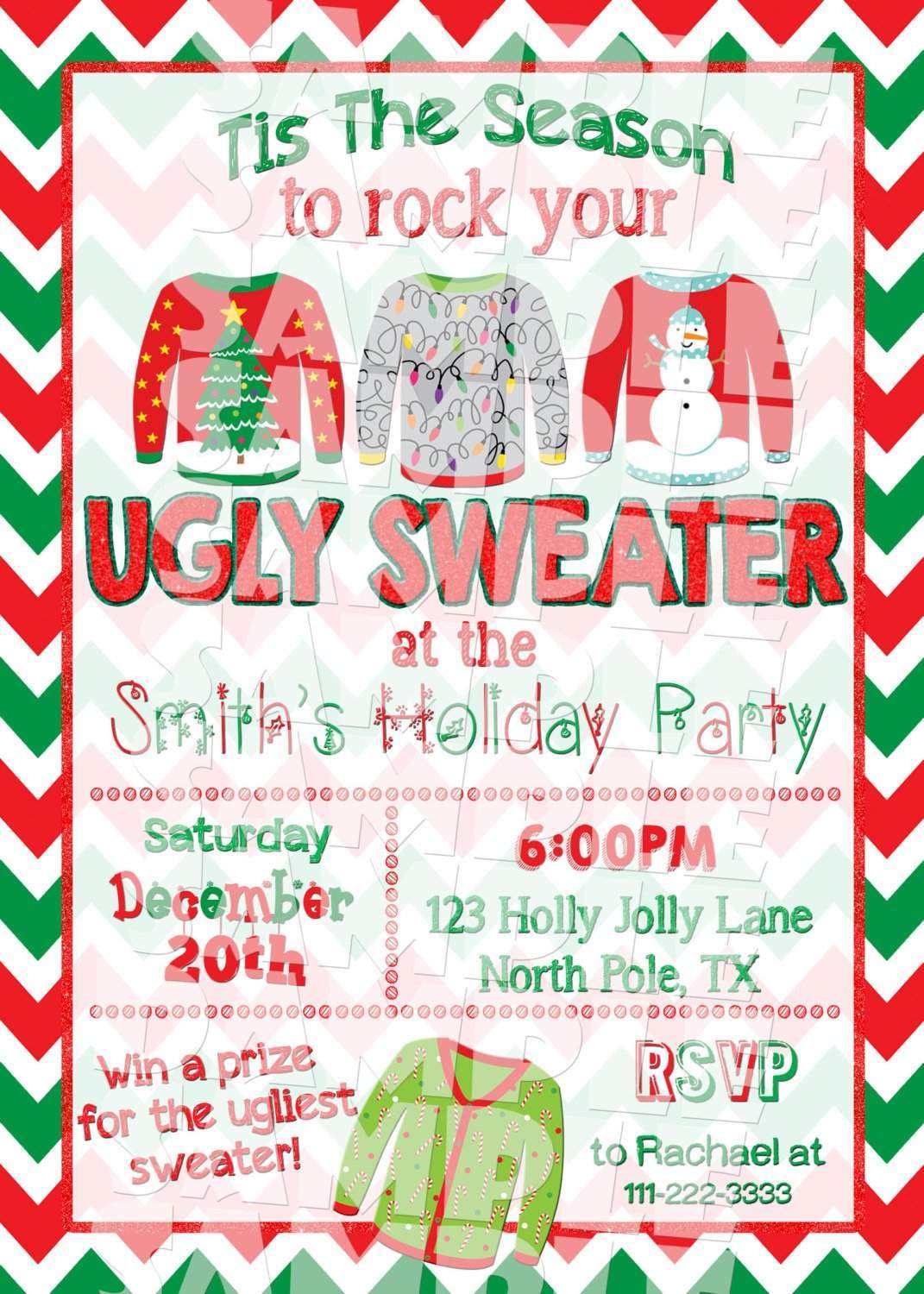 Ugly Sweater Christmas Party Invitation - Forever Fab Boutique