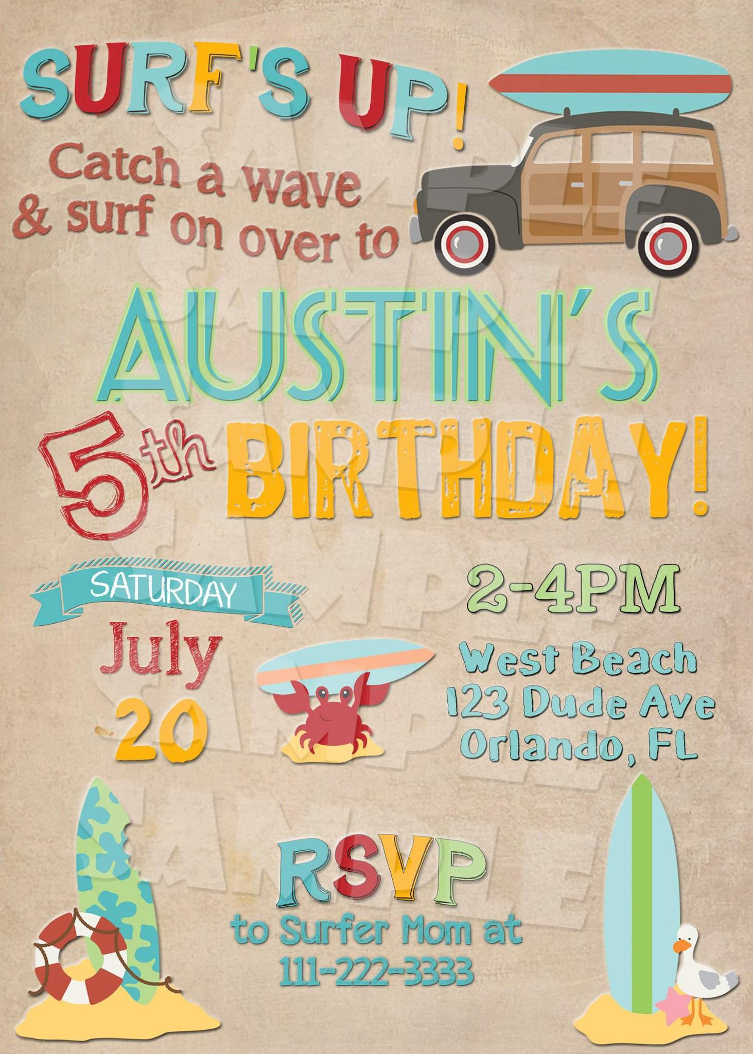 Beach Party Invitations Free Download 6