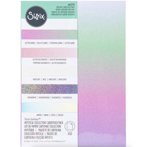 Sizzix Surfacez, The Opulent Cardstock 50 Sheets Pack - Silver -  Scrapbooking Made Simple