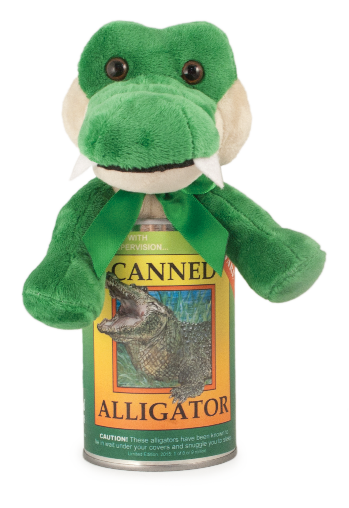 canned alligator stuffed animal