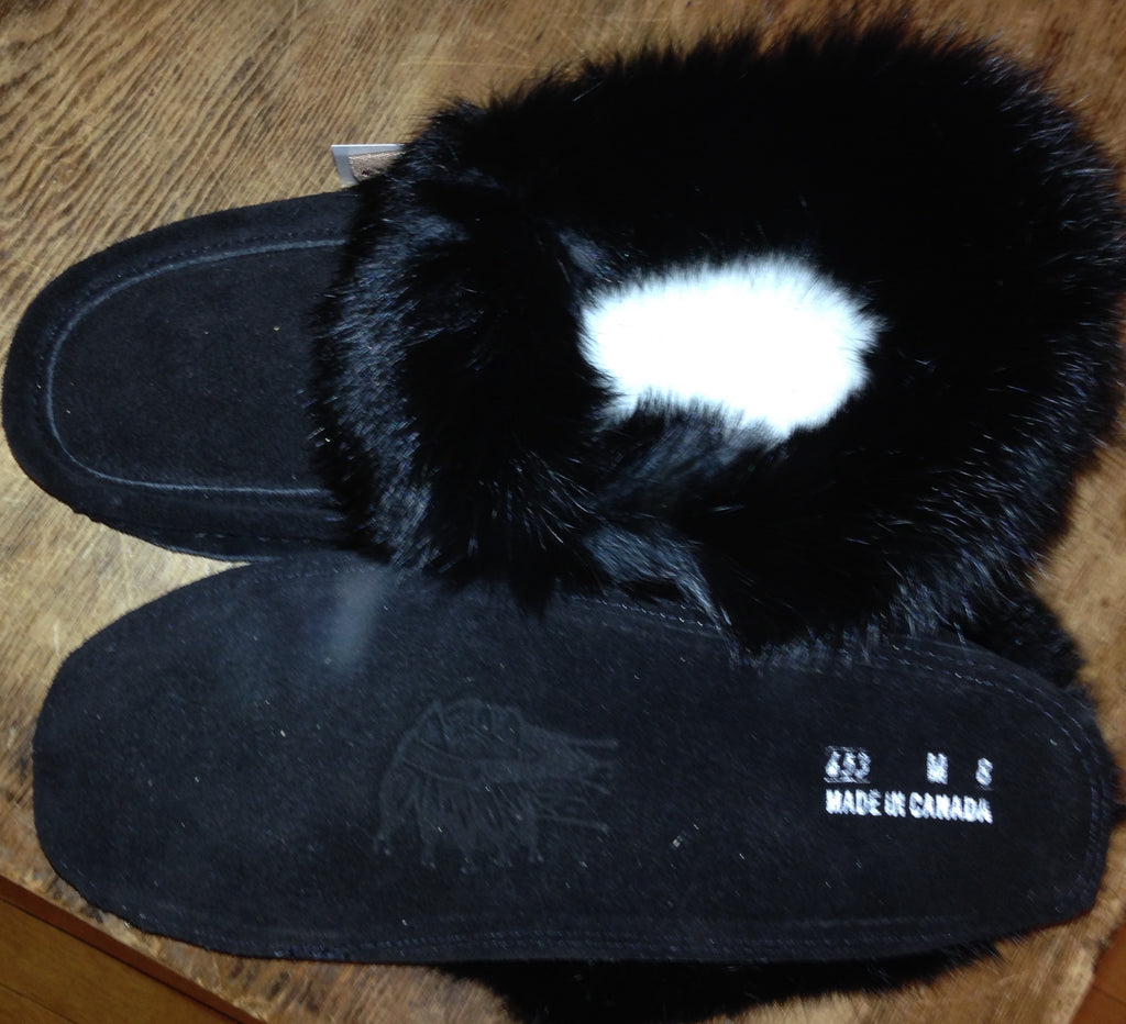 rabbit fur moccasins