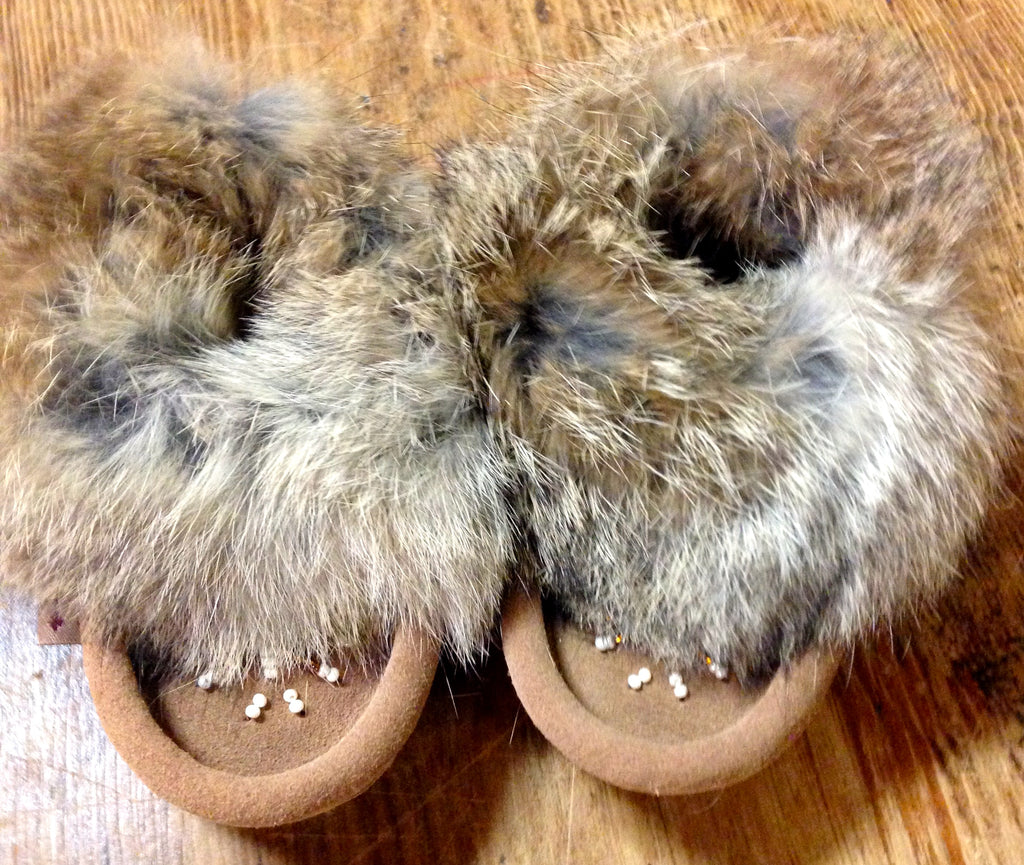 Classic Children's Suede Rabbit Fur Moccasin – Whetung Ojibwa Centre