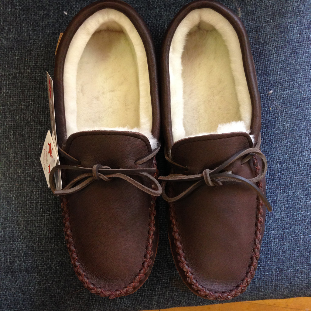 Leather/Sheepskin Mens Slippers – Whetung Ojibwa Centre