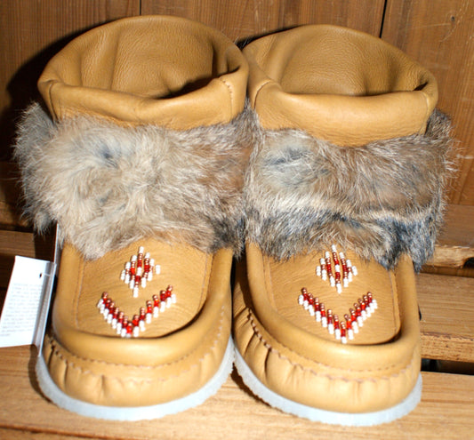 Mini Leather Mukluks-White – Whetung Ojibwa Centre