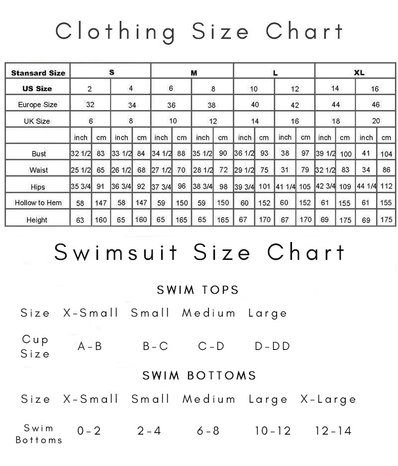 Icon Swim Size Chart