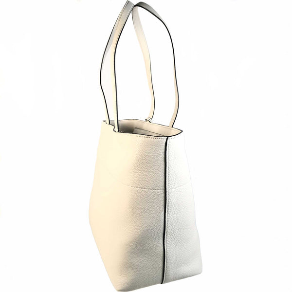 NEW PRADA Vitello Phenix Leather Zip Tote Bag, White – Malvaddiction LLC