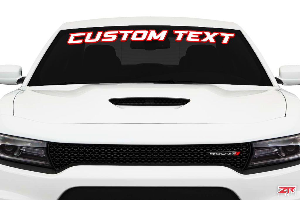 Custom Outlined Text Dodge Charger Windshield Vinyl Decal – ztr graphicz