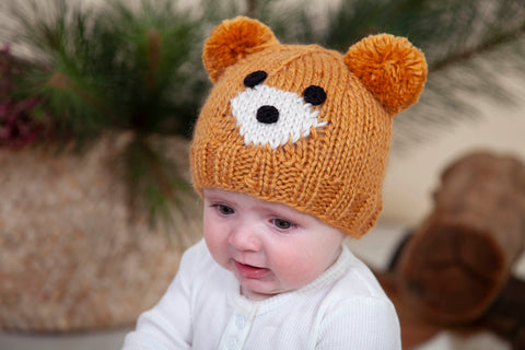 Handmade Bear Beanie Caramel