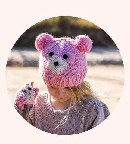 Handmade Bear Beanie Pink