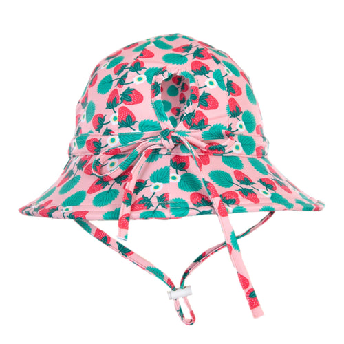 Strawberry Wide Brim Swim Hat