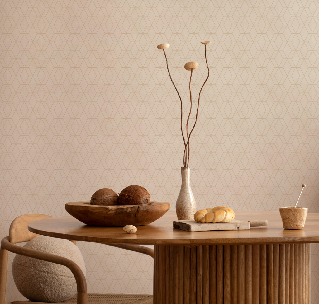 Render Look Removable Fabric Wallpaper in Neutral Beige Soft Pink Tones –  Olive et Oriel
